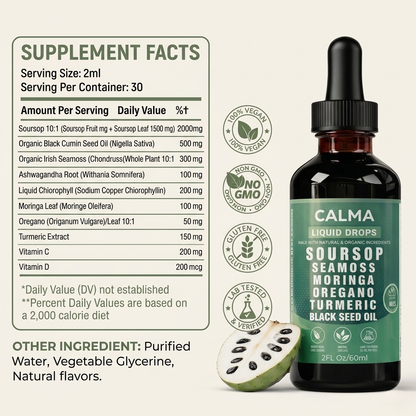 Calma 10-in-1 Soursop Drops for Gut & Energy